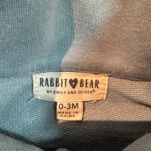 Rabbit + Bear - long sleeve Organic cotton Stylish Blue Button-Up Jacket/sweater - Picture 3 of 3